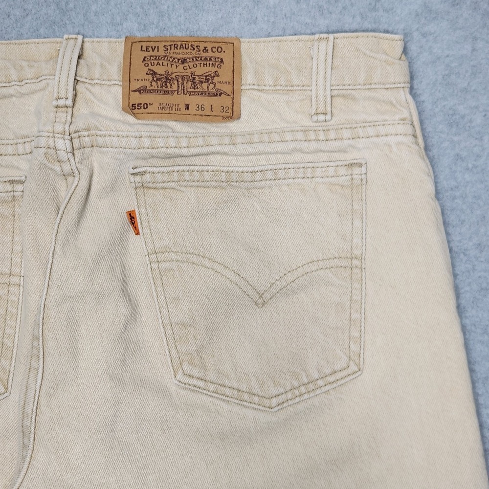 Vintage Levi's Orange Tab Straight Jeans in Light Beige/Cream